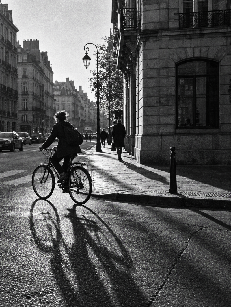 Black and white look: a city street