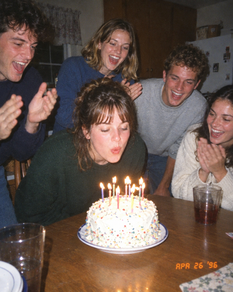 Blowing out birthday candles