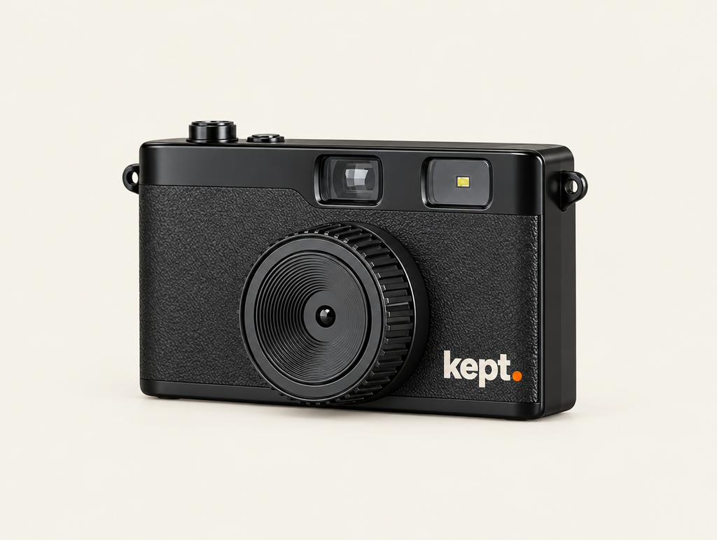 kept. screen-free camera in Darkroom Black