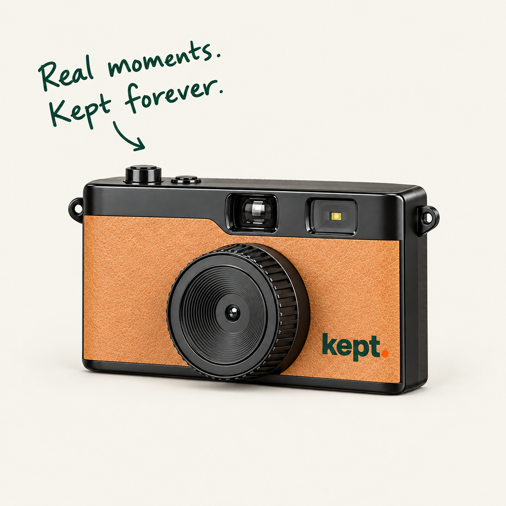 kept. camera in Tan. Real moments, kept forever.