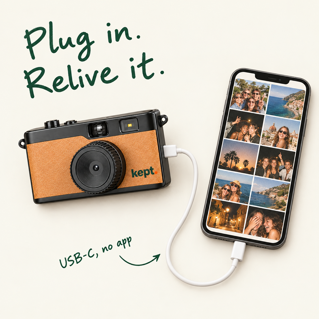 Plug in with USB-C. Relive it.